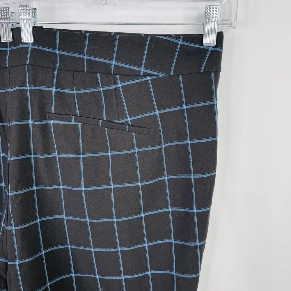 Lane Bryant Womens Pants Plus Size 25 Blue Checkers Pockets Career‎ Wear NWOT